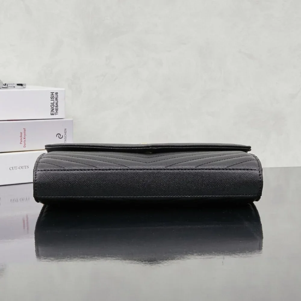 Yves Saint Laurent Grain De Poudre Matelasse Chevron Monogram Chain Bag - Picture 4 of 9